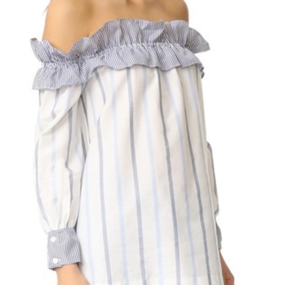 English Factory Ruffle Off-Shoulder Top M